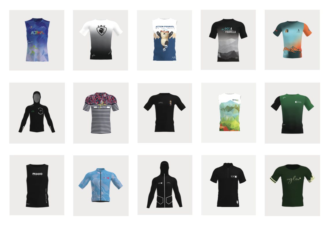 Clubs & teams · Fifteen custom kits, fully sublimated