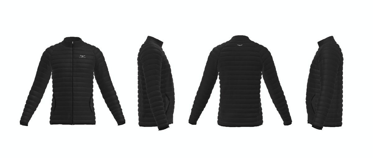 Down Jacket LS technical drawing, Men, four views