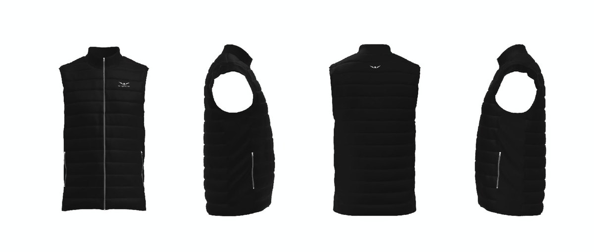 Down Vest technical drawing, Men, four views