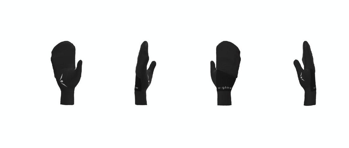 Gloves technical drawing, Men, four views