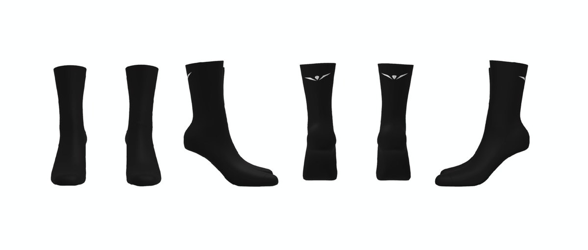 Socks technical drawing, Men, four views