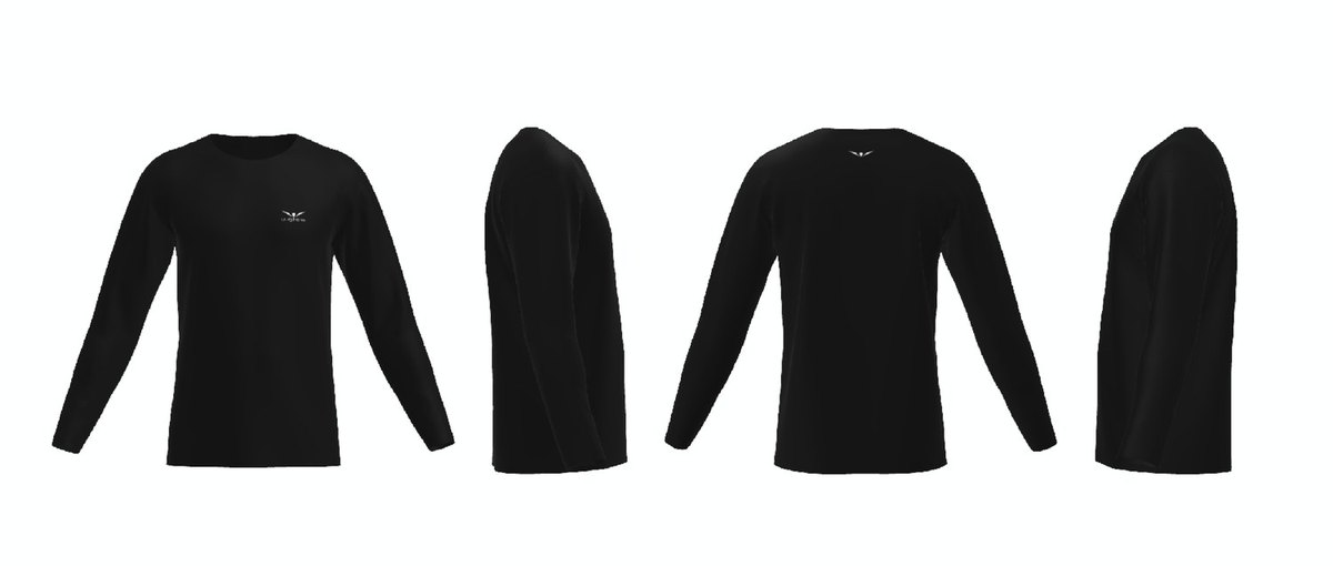 Super Light LS Tee technical drawing, Men, four views