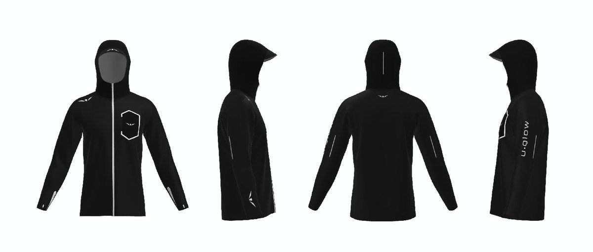 UR-3.1 Jacket technical drawing, Men, four views