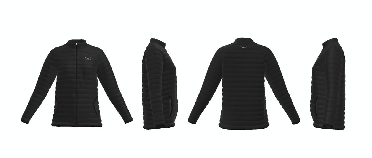 Down Jacket LS technical drawing, Women, four views