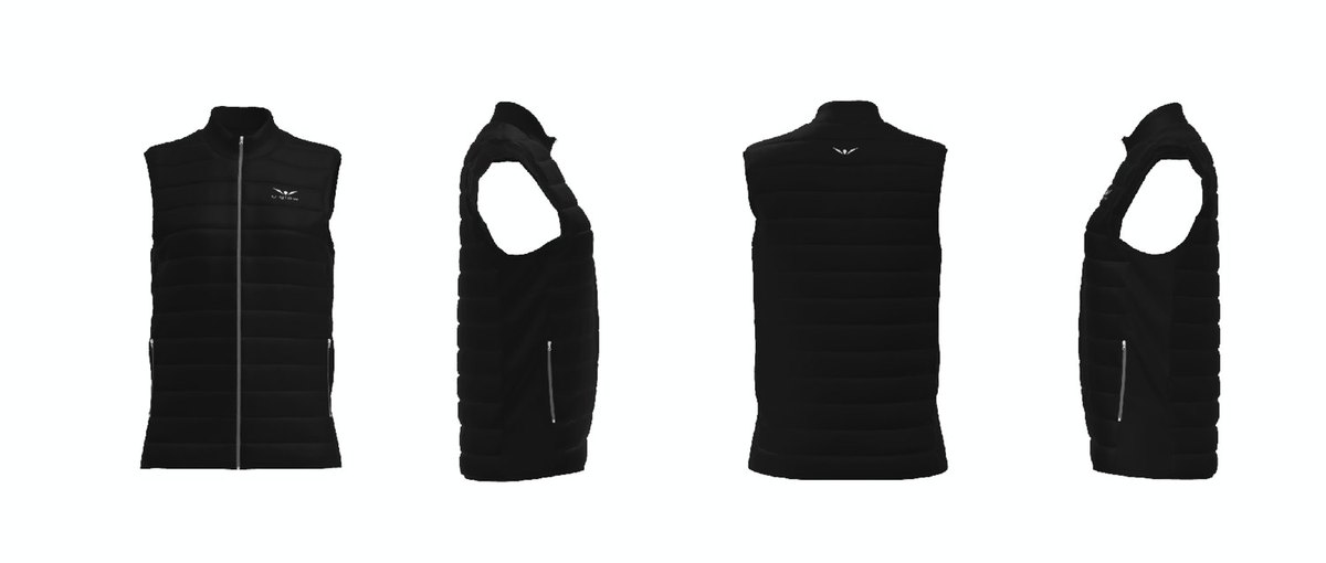 Down Vest technical drawing, Women, four views