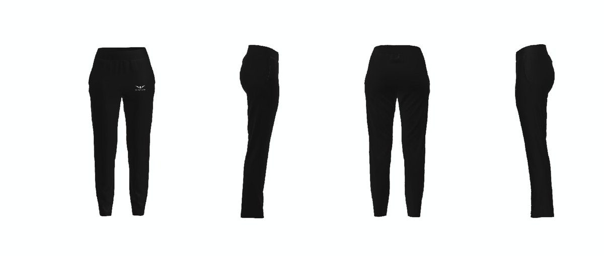 Ignite Pant technical drawing, Women, four views