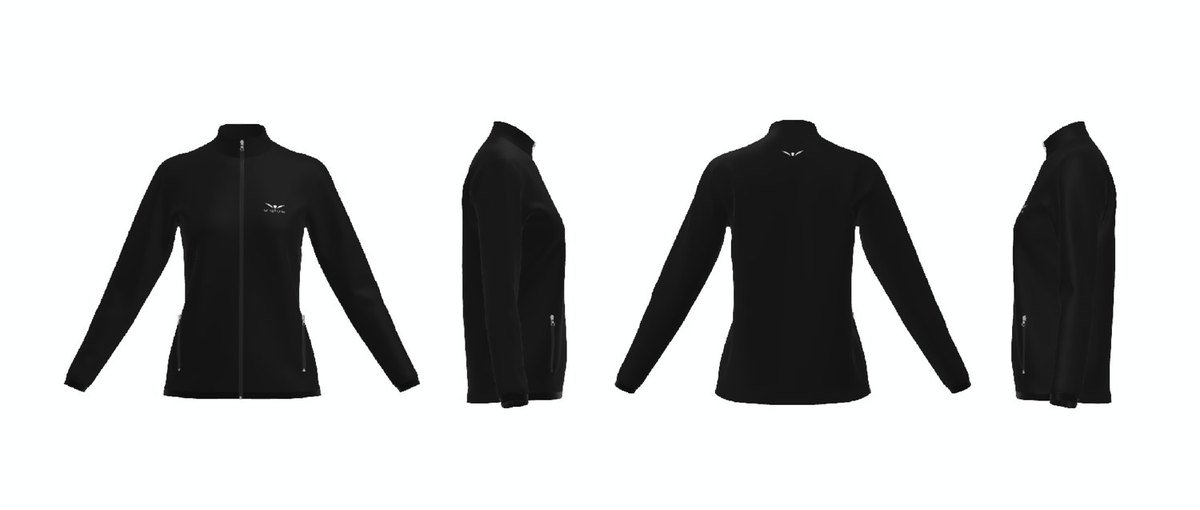 Tracksuit technical drawing, Women, four views