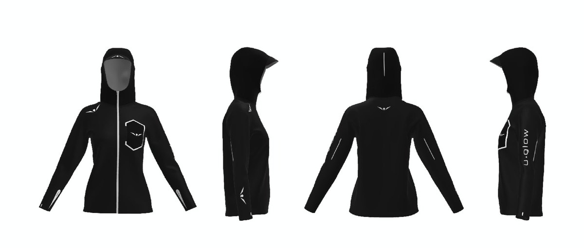 UR-3.1 Jacket technical drawing, Women, four views
